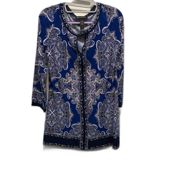 INC International Concepts Tunic Blue/White/Black Size Medium EUC - Picture 4 of 8
